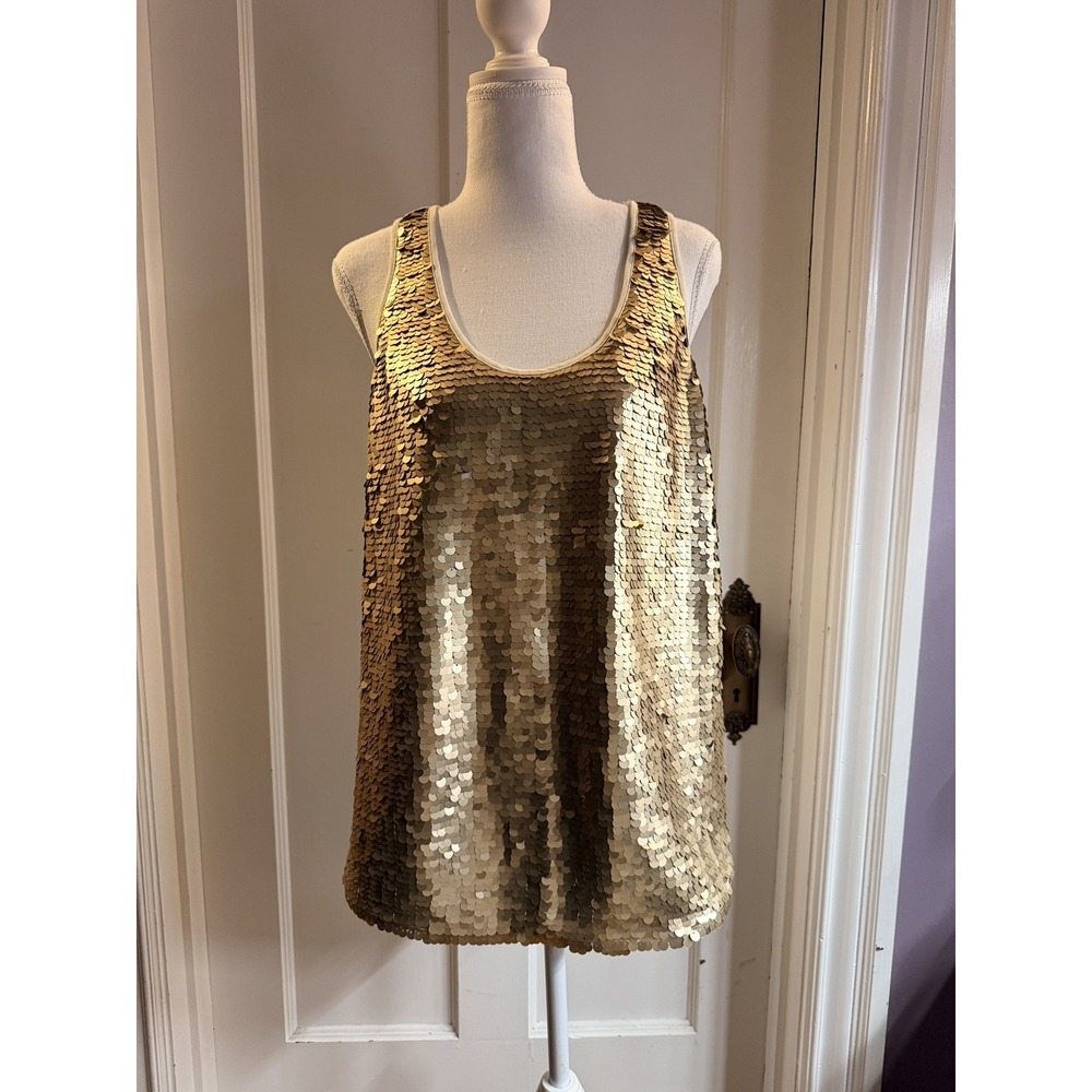 Mossimo Y2K Gold Sequined Tank‎ Size Large